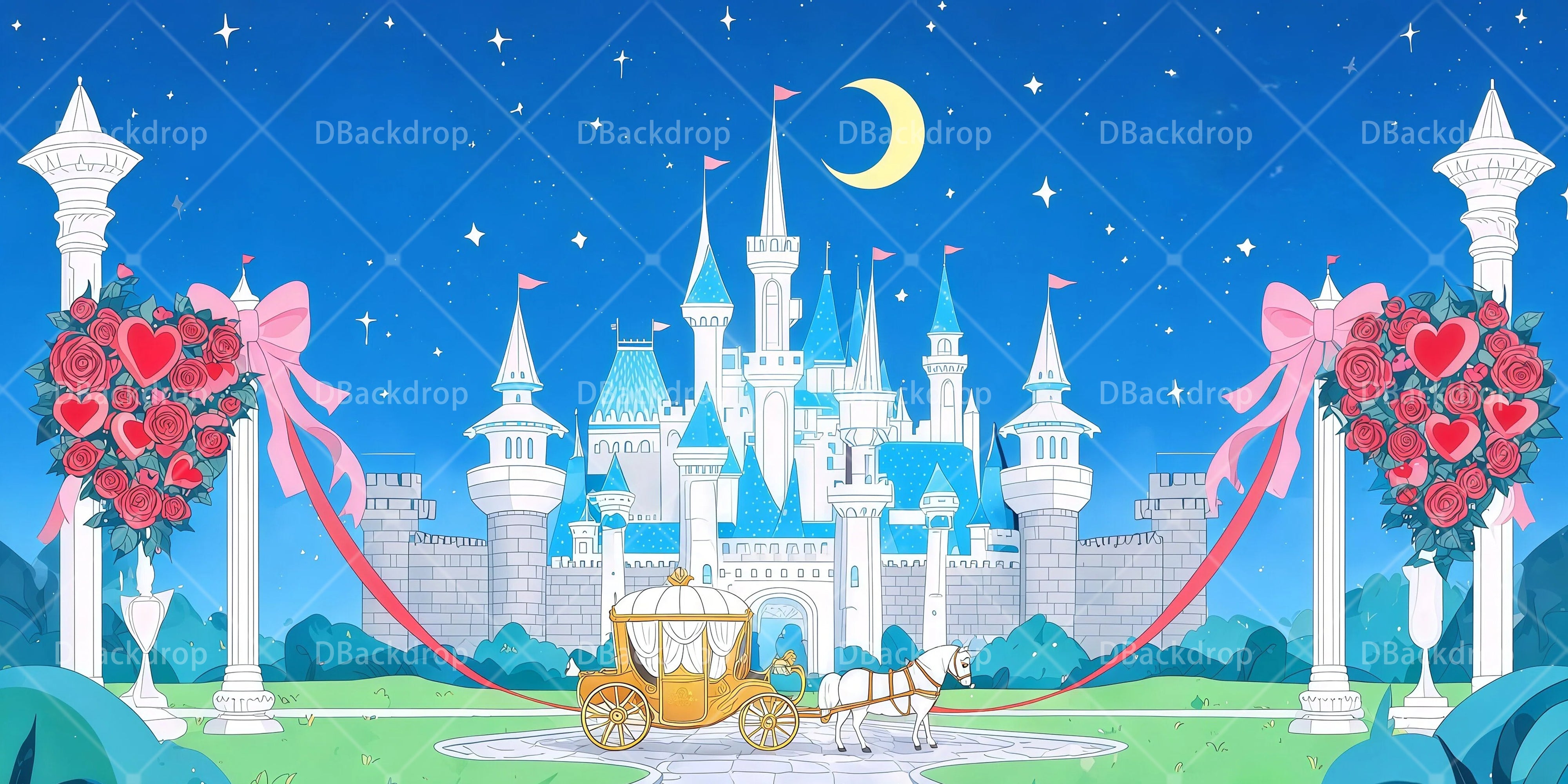 School Play Backdrops Wedding Castle Performance Backdrop UK RR65-T70