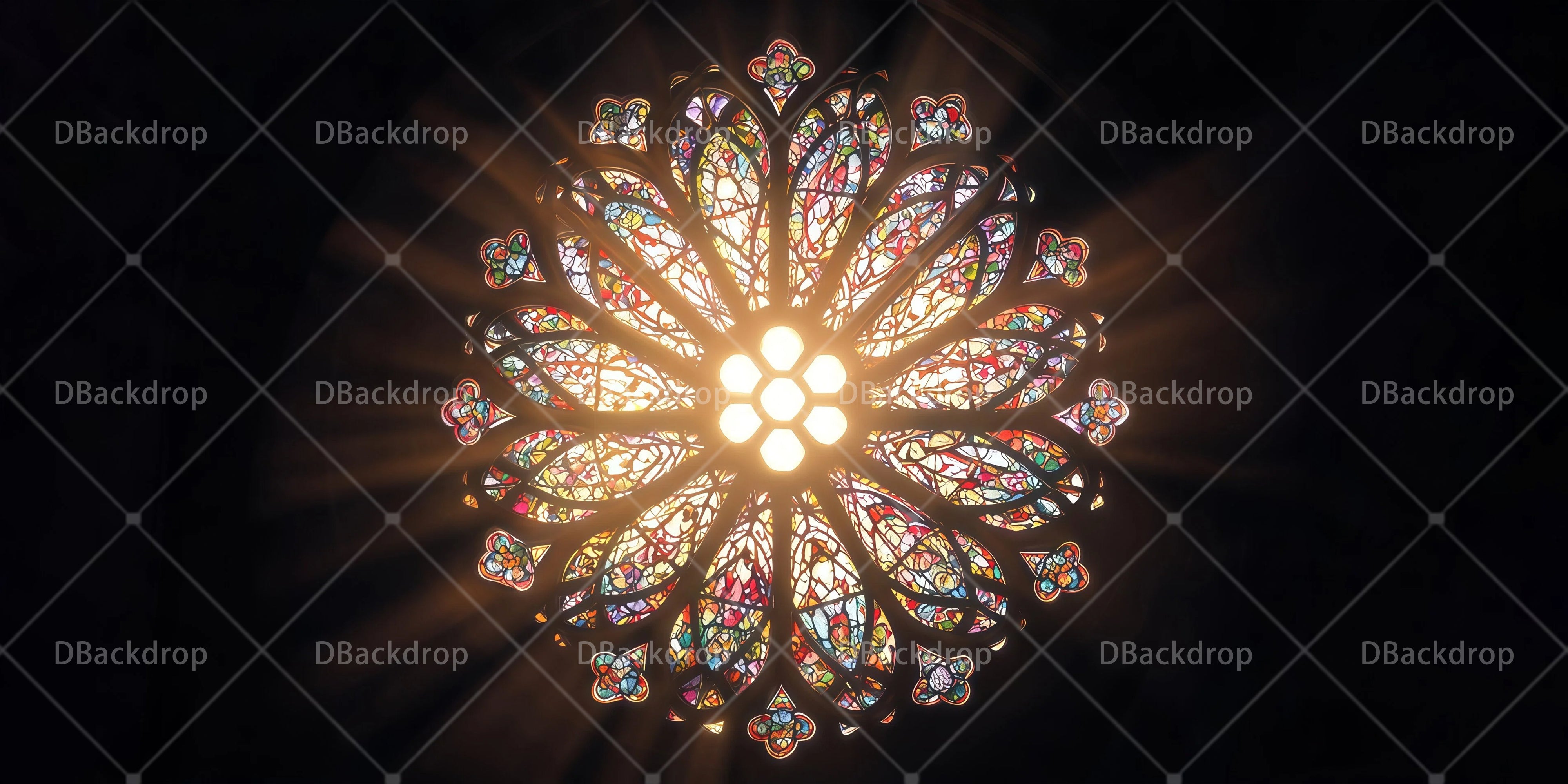 Backdrop For Theater Play Stained Glass Church Stage Backdrops UK RR65-T79