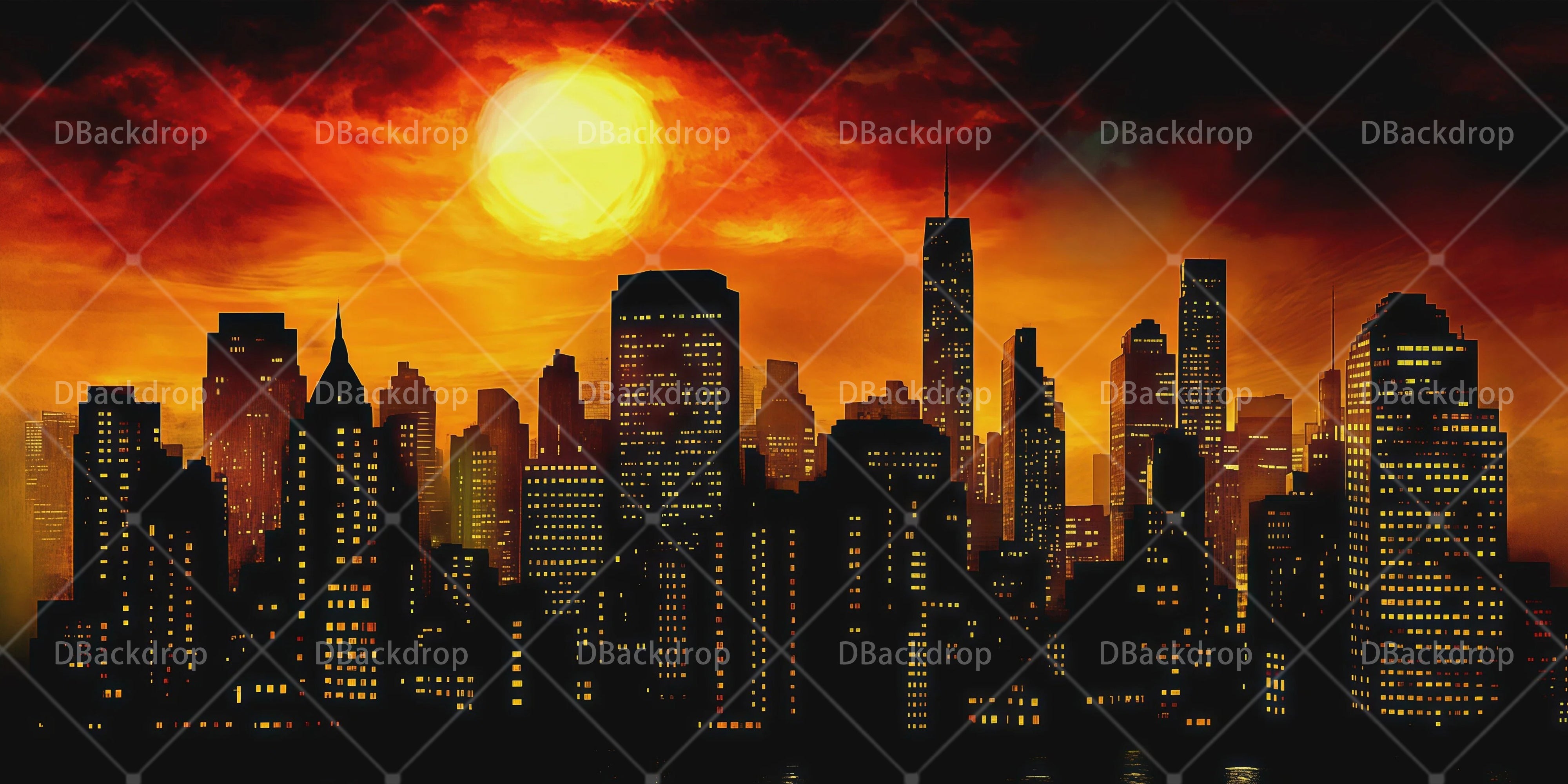 Movie Theater Backdrop Manhattan Style UK City Performance Backdrop RR66-T25