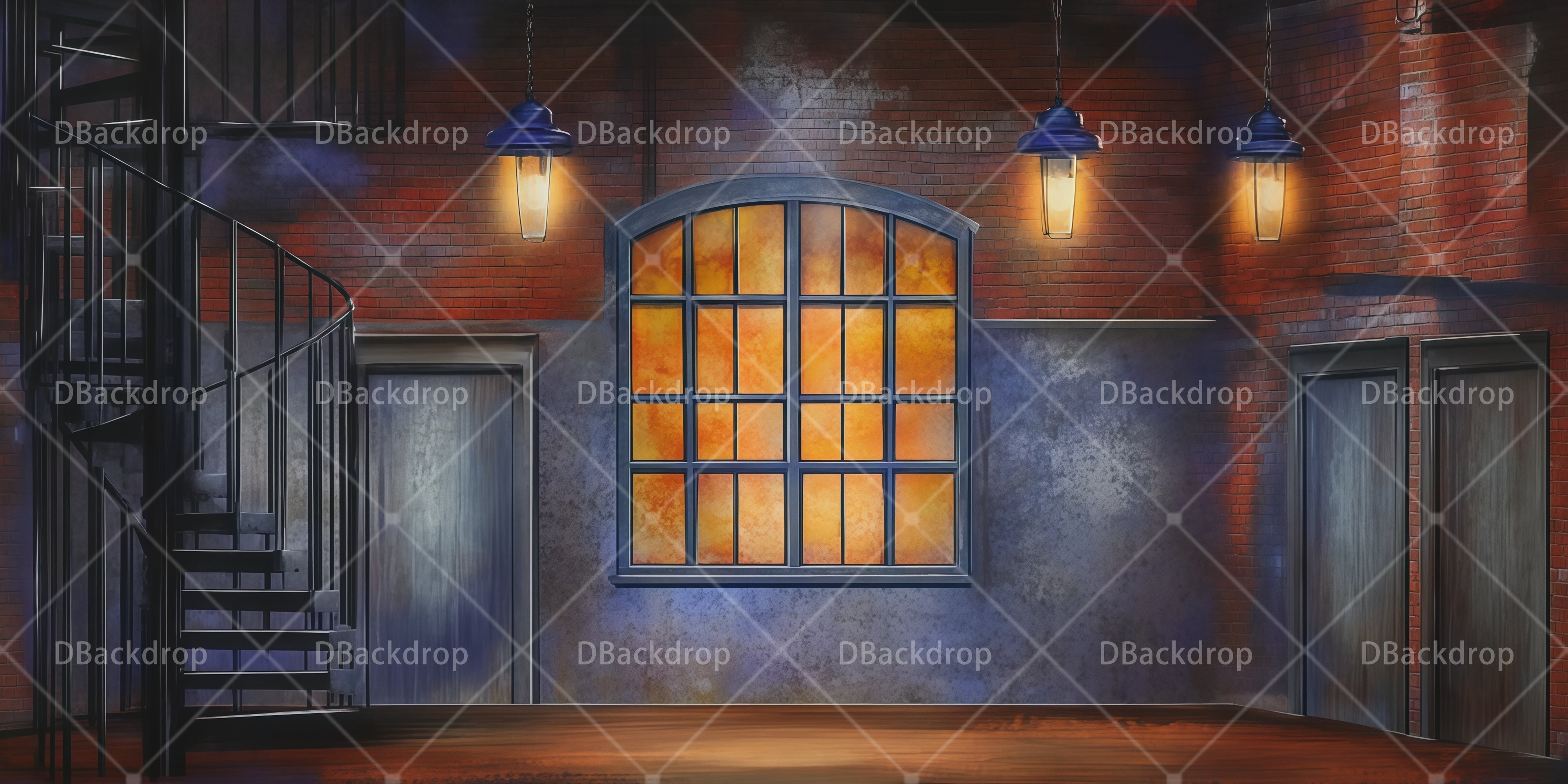 Theater Stage Backdrops Vintage Warehouse UK School Play Backdrops RR66-T26