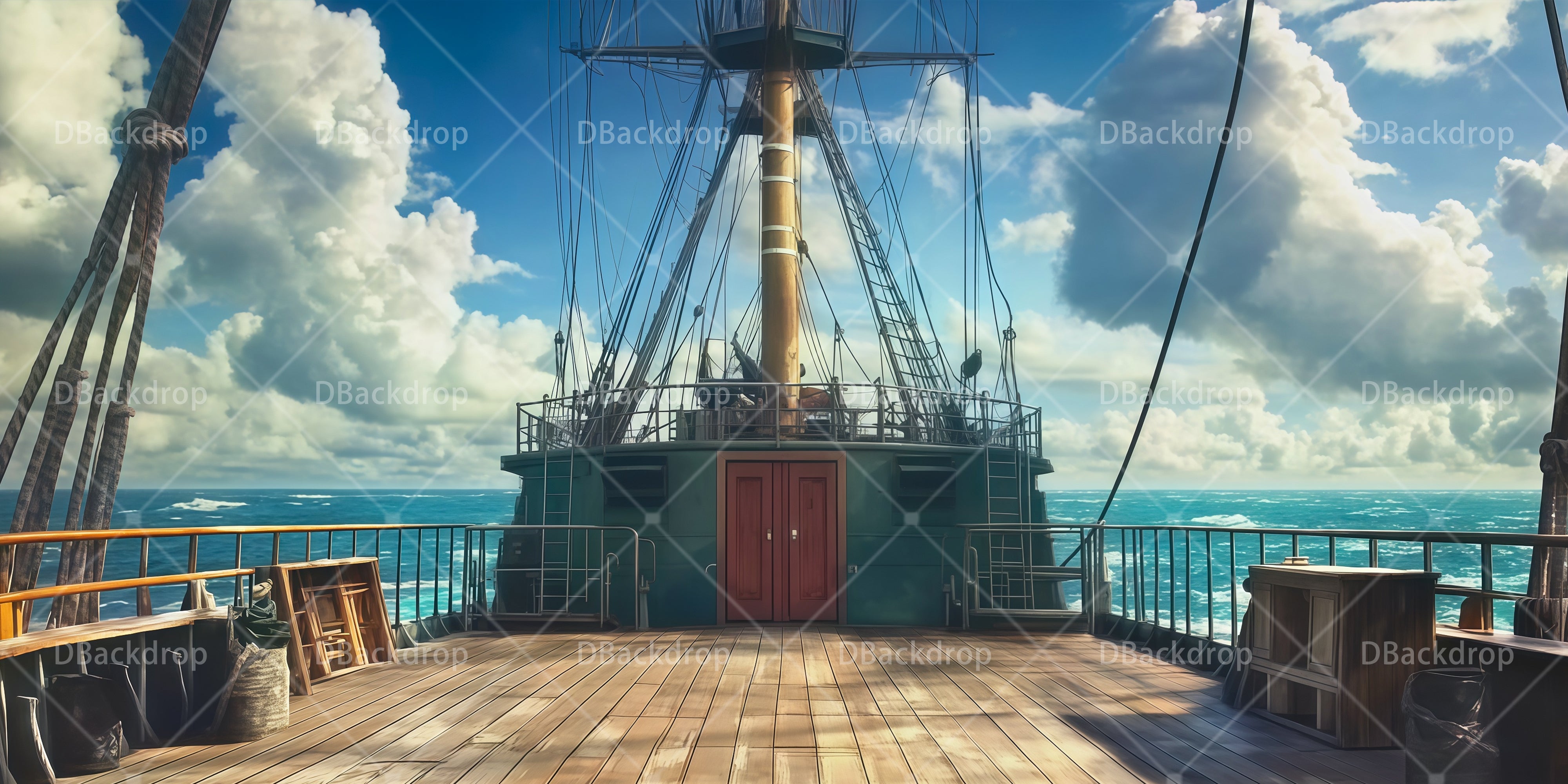 Professional Stage Backdrops Cargo Boat Deck UK Theater Backdrop RR66-T59