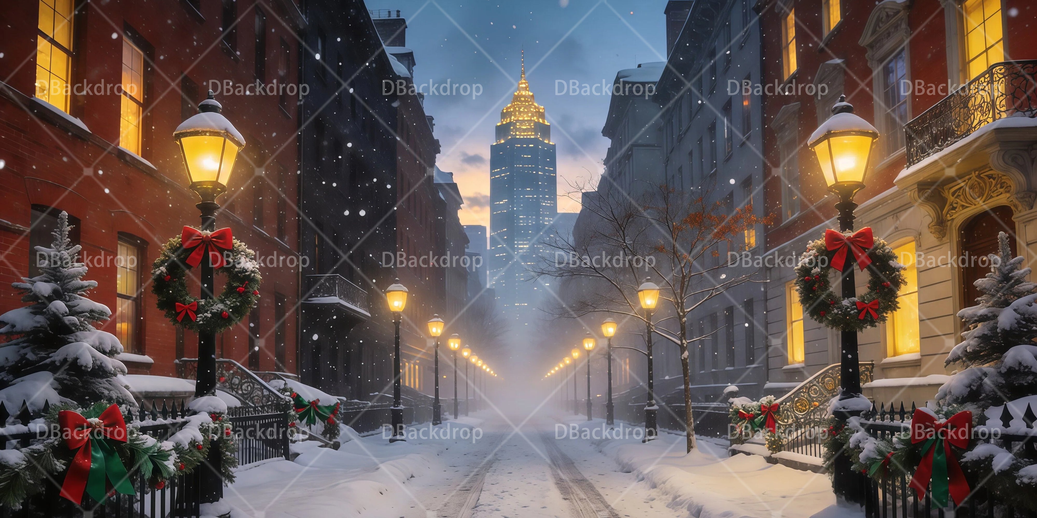 Backdrops Theater Winter City Street Stage Backdrop Ideas UK RR66-T7