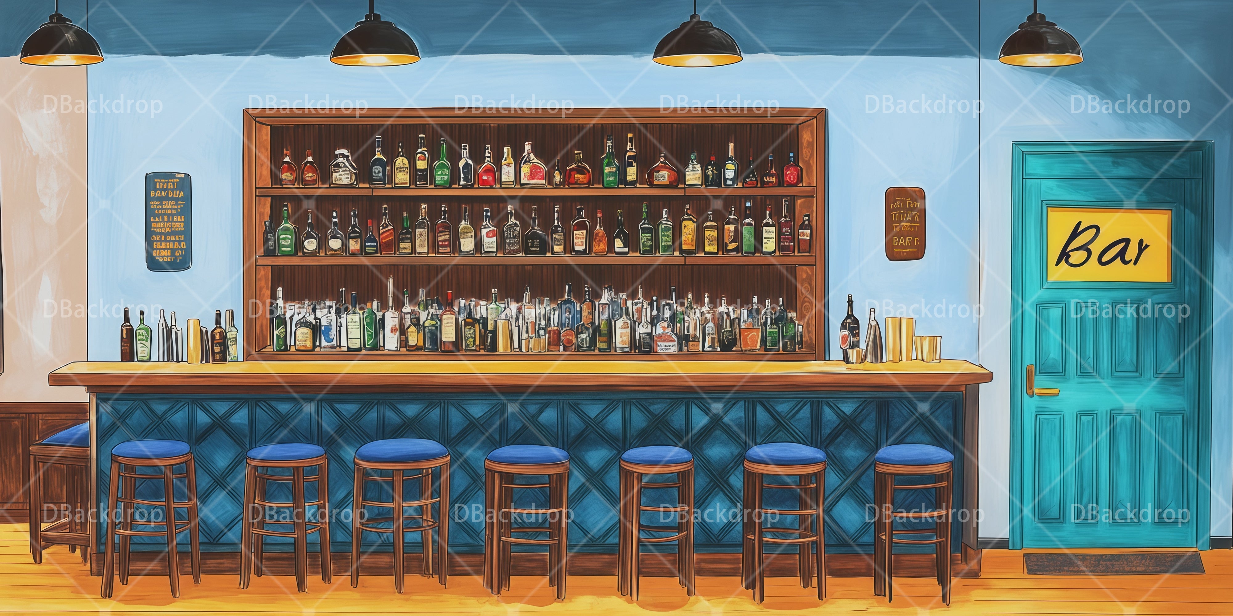 Professional Stage Backdrops Inside The Bar Theater Backdrops UK RR66-T8