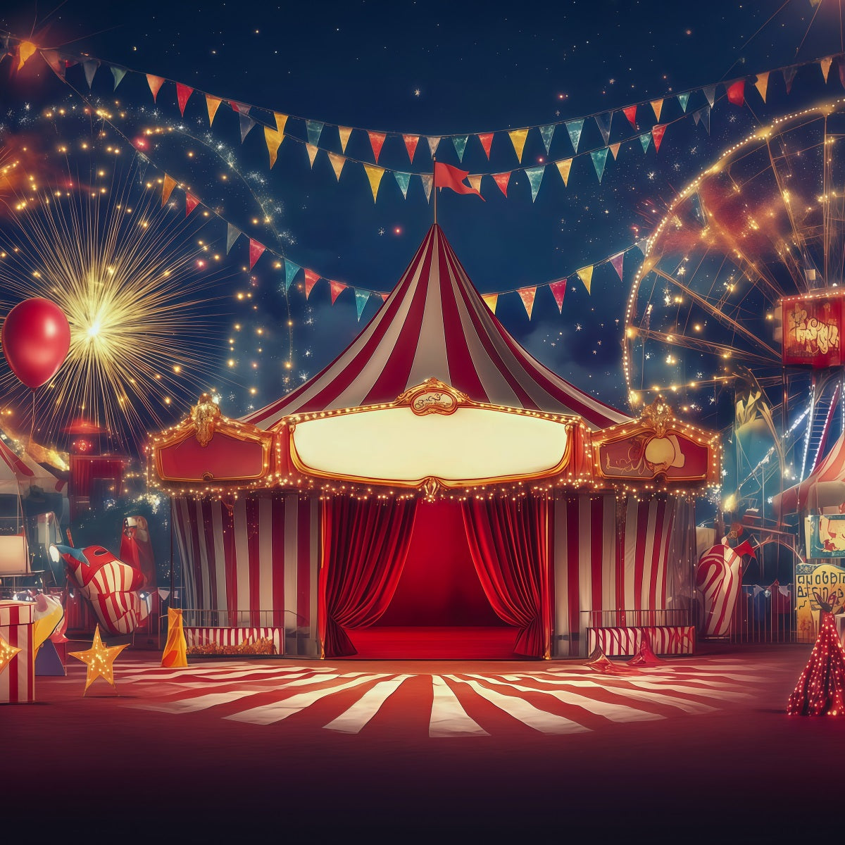 Halloween Backdrops For Pictures Firework Carnival Entrance Halloween Circus Backdrop UK RR67-138