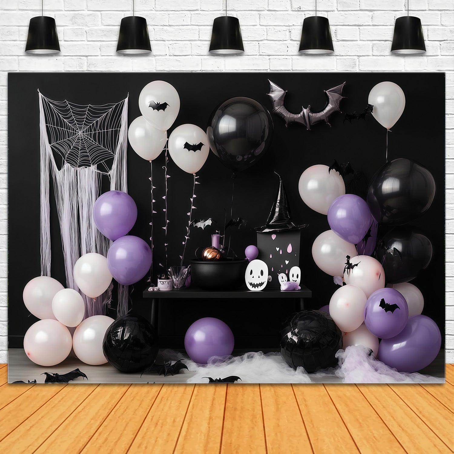 Halloween Balloon Arch Backdrop Witch Cauldron Party Halloween Baby Shower Backdrop UK RR67-198