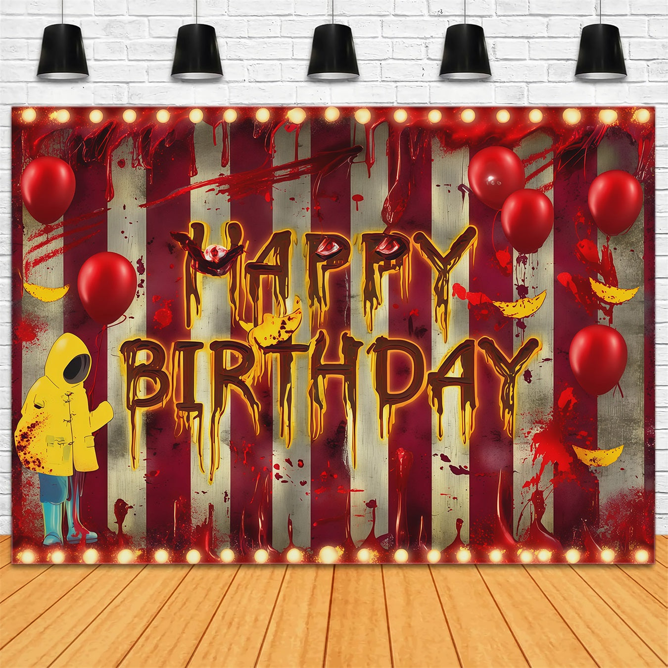 Halloween Picture Backdrops Bloody Letters Balloon Wall Halloween Birthday Backdrop UK RR67-26