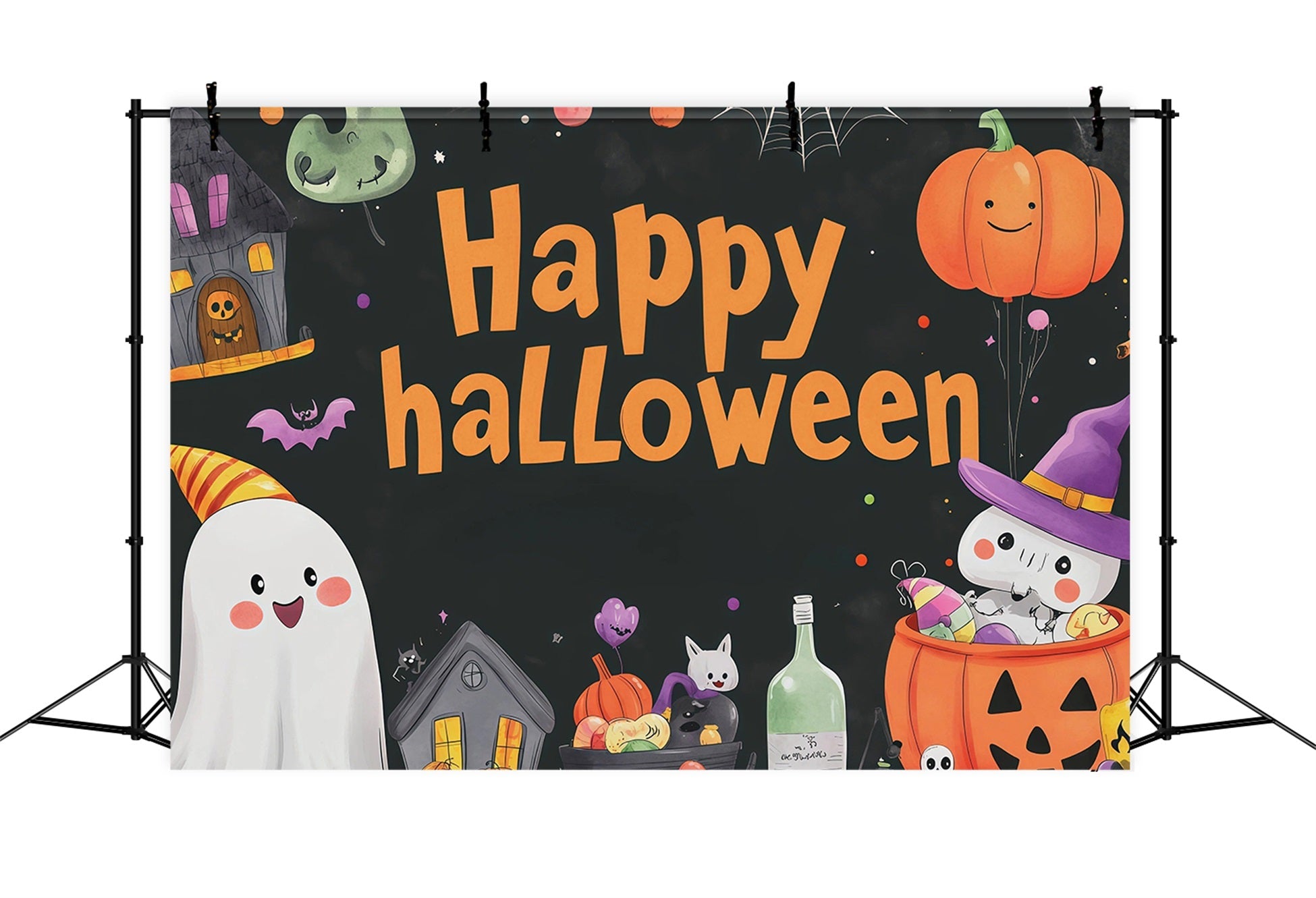 Cute Halloween Backdrops Cute Ghost Pumpkin Party Halloween Backdrops Scene Setters UK RR67-56