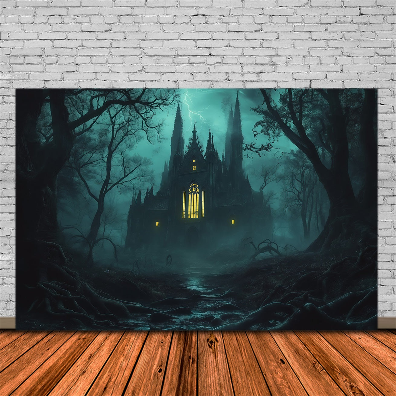 DIY Halloween Backdrop Ideas Misty Gothic Cathedral Forest Scary Backdrops For Halloween UK RR67-81