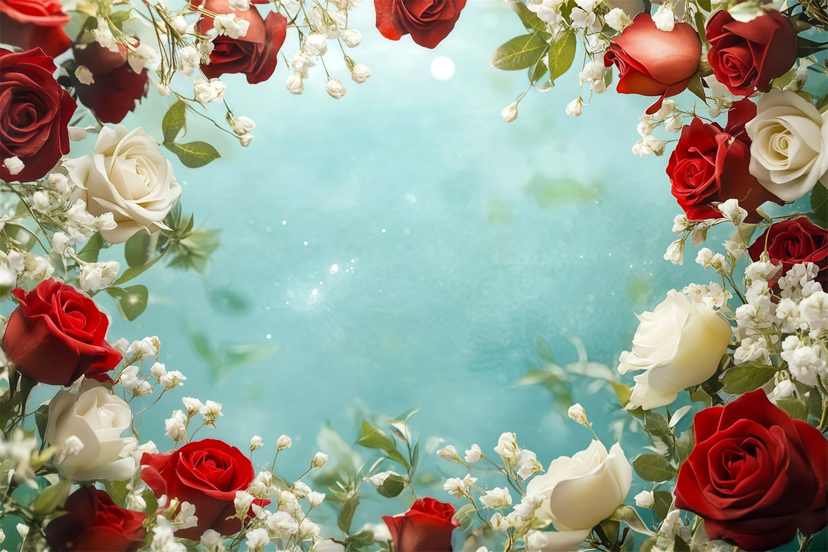 Christmas Floral Backdrop Rose Flower Border Large Christmas Backdrop UK RR69-67