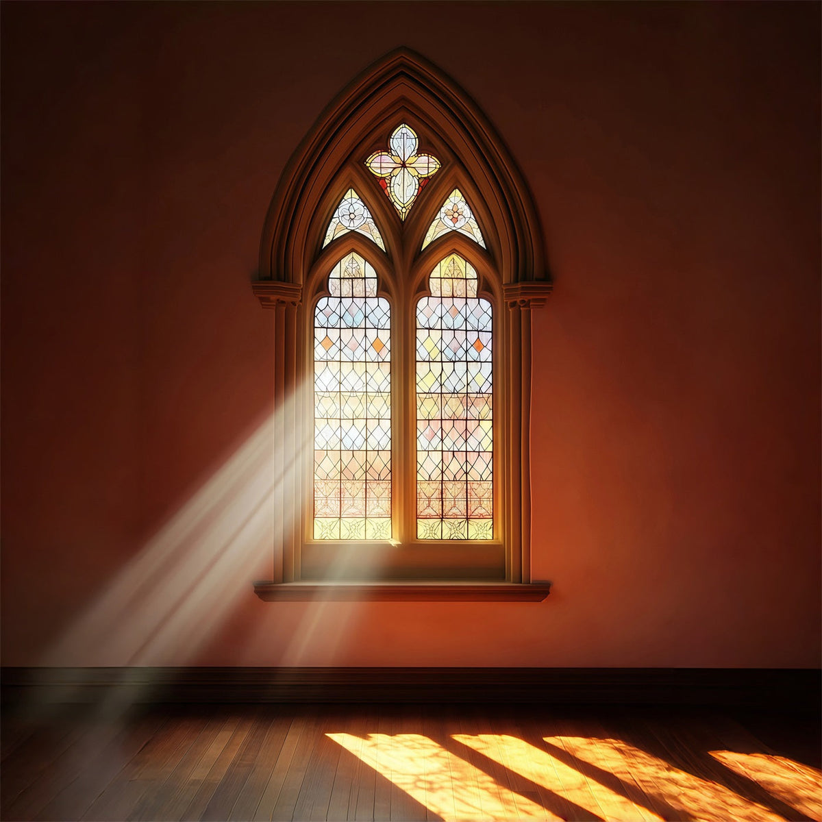 Church Christmas Backdrop Gothic Stained Glass Window Photography Christmas Backdrops UK RR69-9