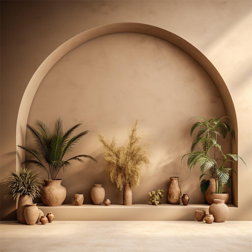 Warm Oasis Boho Photography Backdrop UK RR7-1