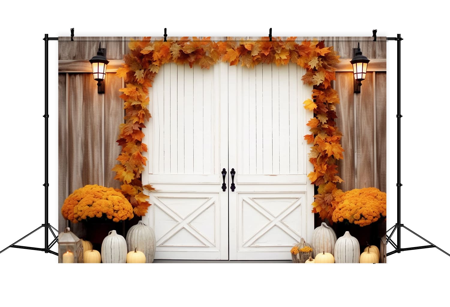 Autumn Maple Leaves Decorated Door Backdrop UK RR7-121