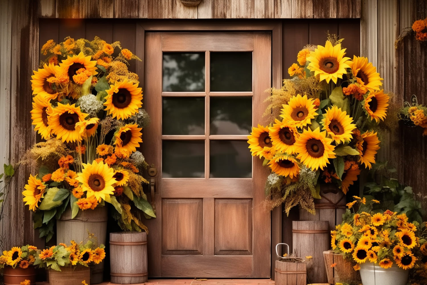 Sunflowers Autumn Photography Backdrop UK RR7-124