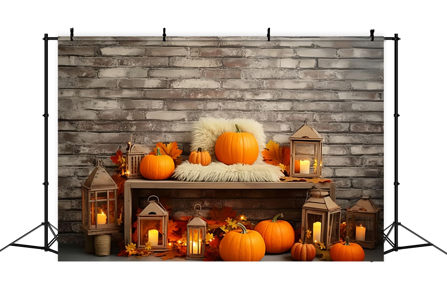 Pumpkins Wall Autumn Photography Backdrop UK RR7-135