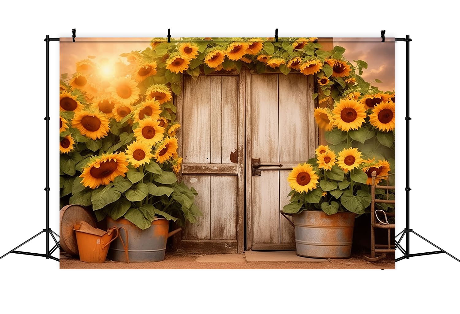 Sunflower Wreath Door Autumn Backdrop UK RR7-139