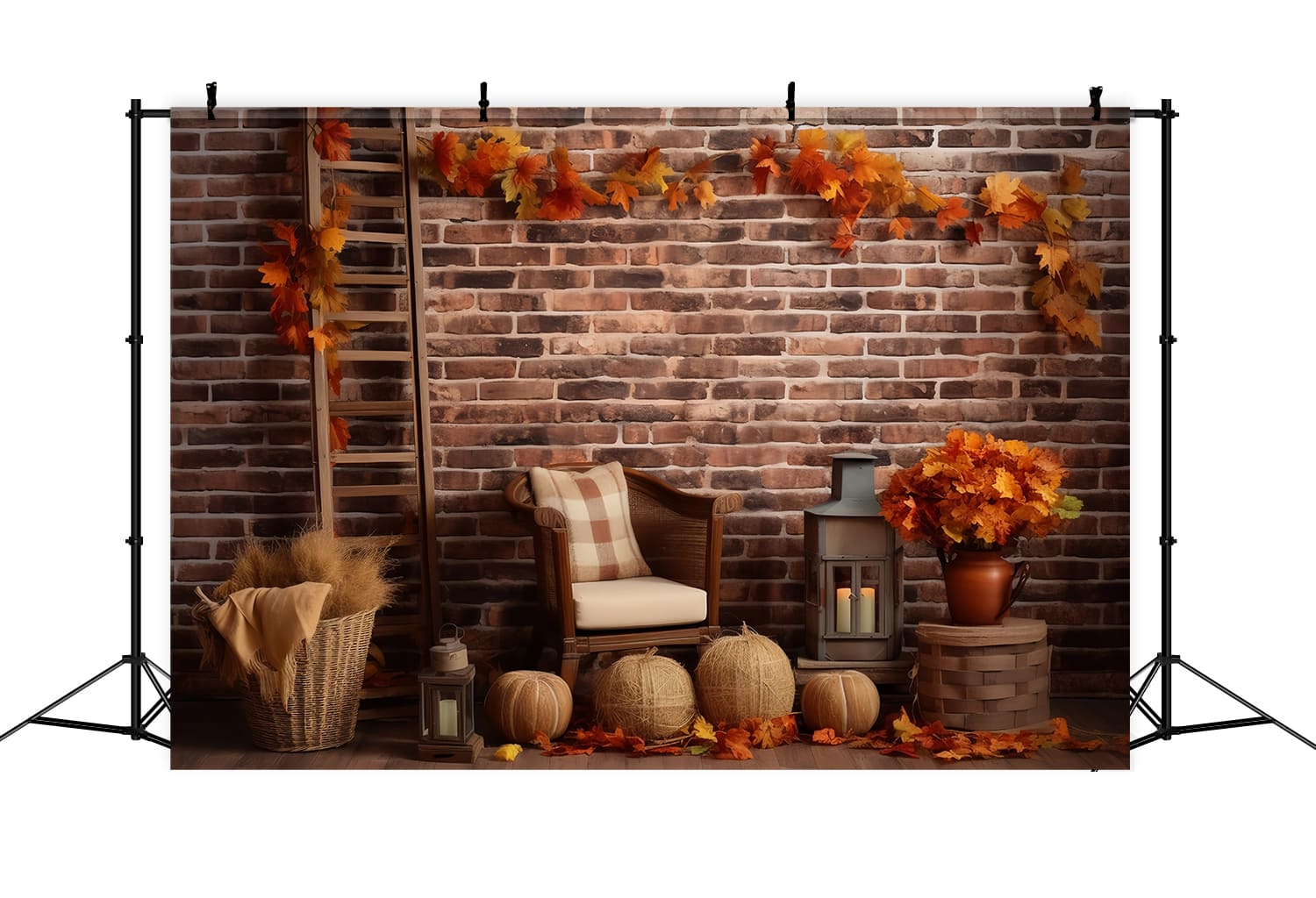 Autumn Harvest Barn Photography Backdrop UK RR7-145