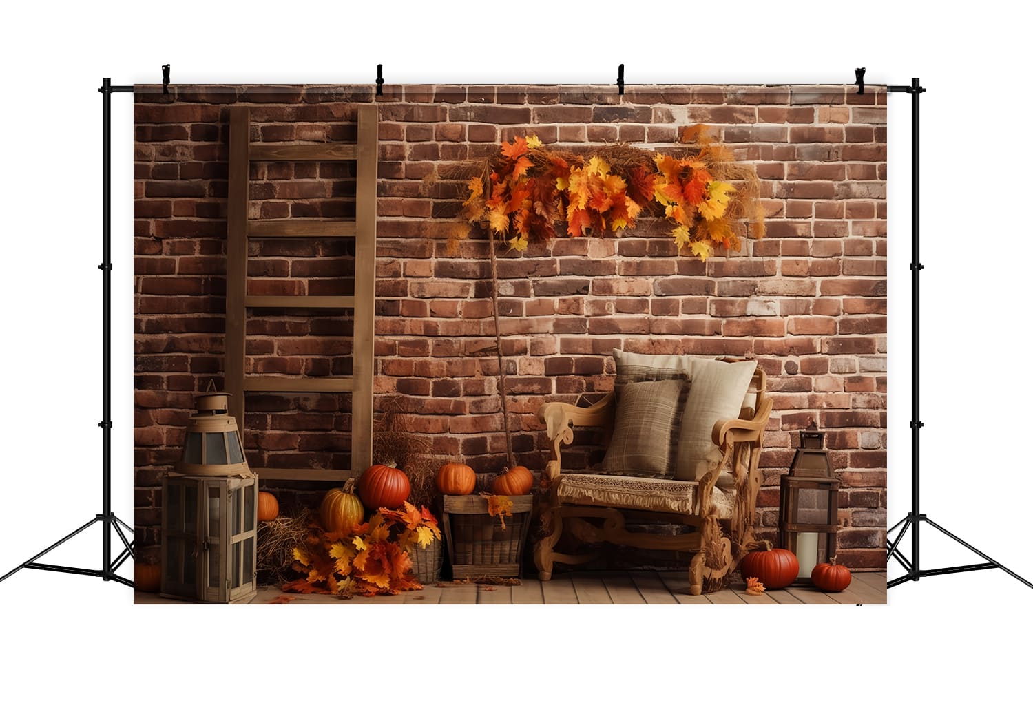 Autumn Thanksgiving Harvest Barn Backdrop UK RR7-146