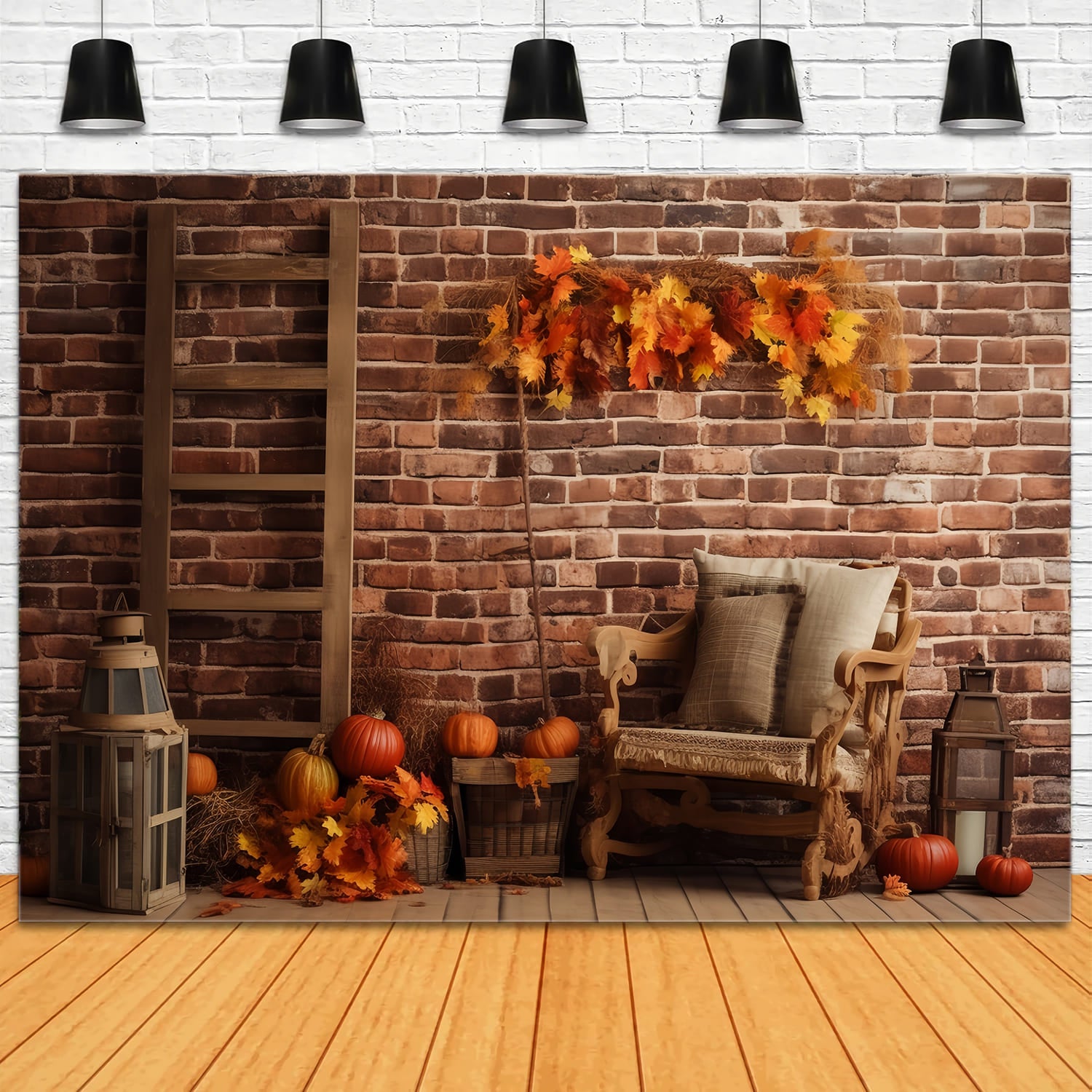 Autumn Thanksgiving Harvest Barn Backdrop UK RR7-146