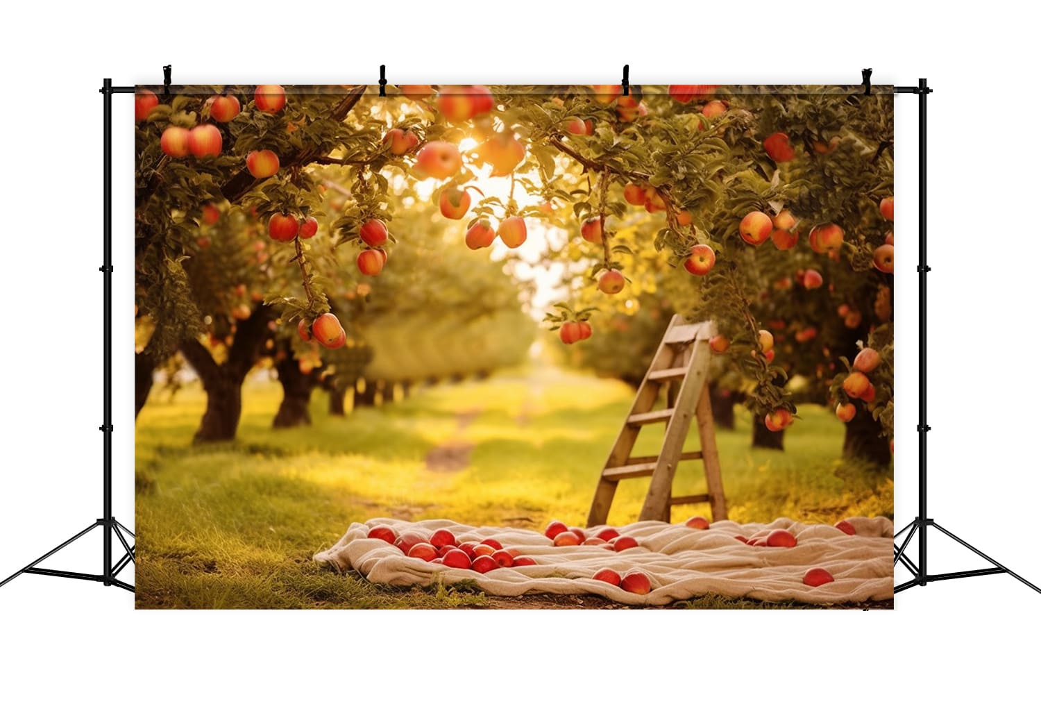 Autumn Apple Trees Field Sunshine Backdrop UK RR7-153