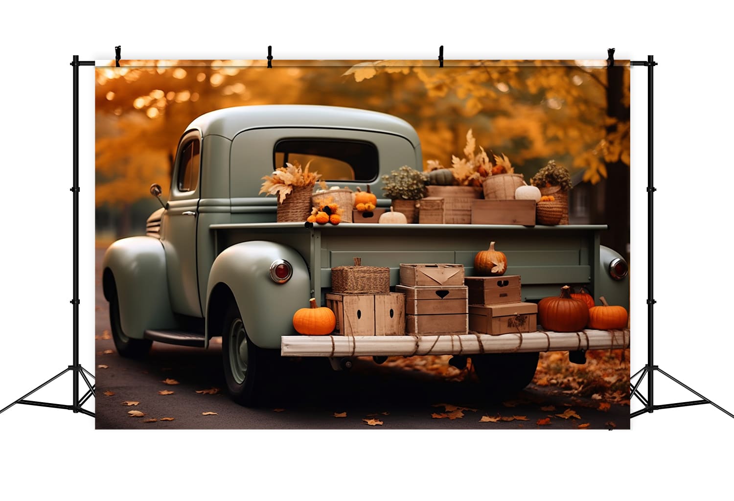 Autumn Harvest Truck Photography Backdrop UK RR7-161