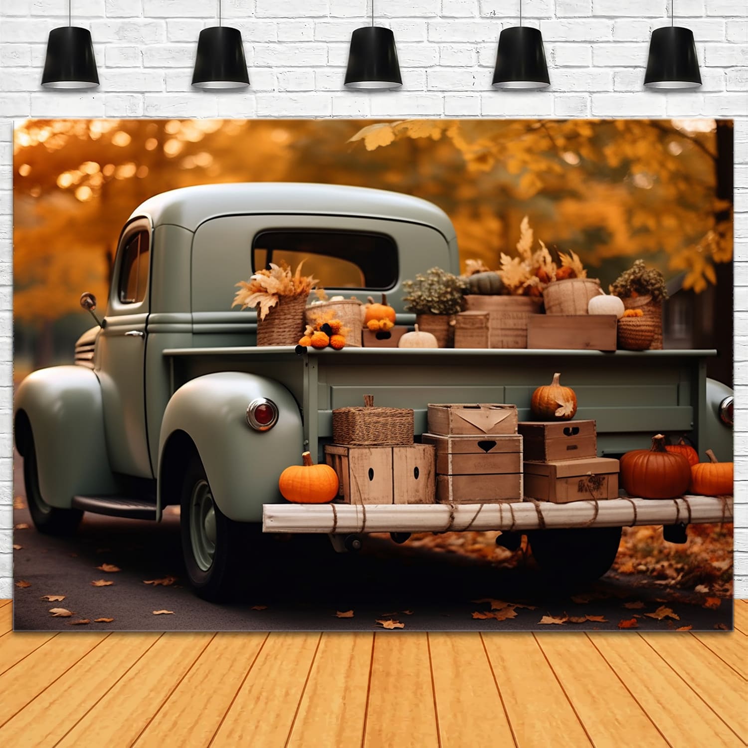 Autumn Harvest Truck Photography Backdrop UK RR7-161