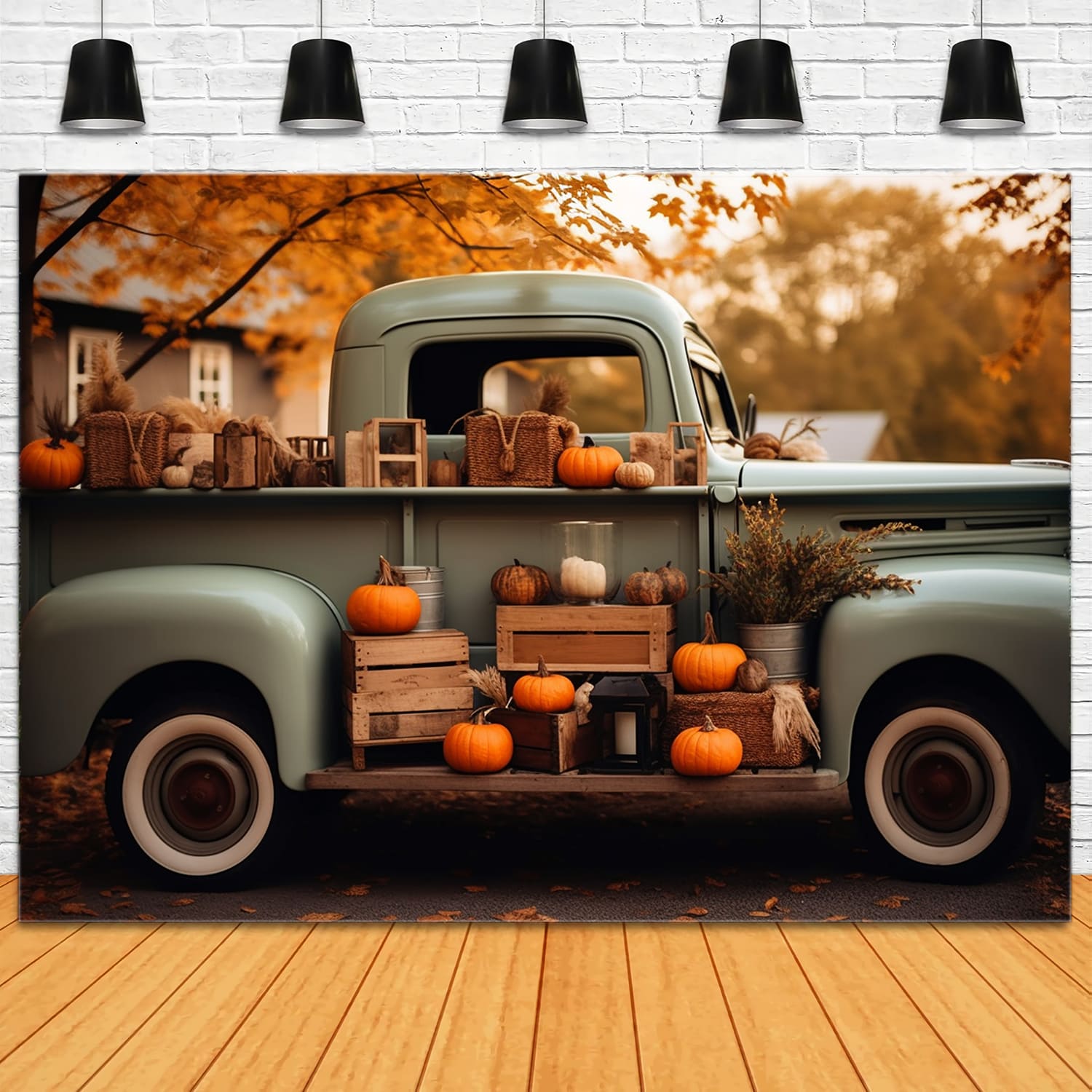 Autumn Pumpkins Harvest Truck Backdrop UK RR7-162