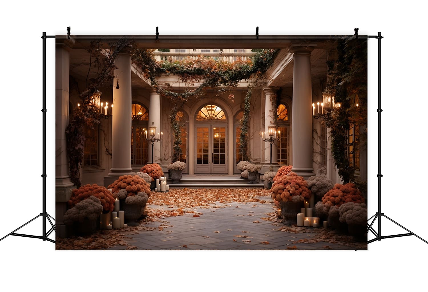 Autumn Flowers House Photography Backdrop UK RR7-167