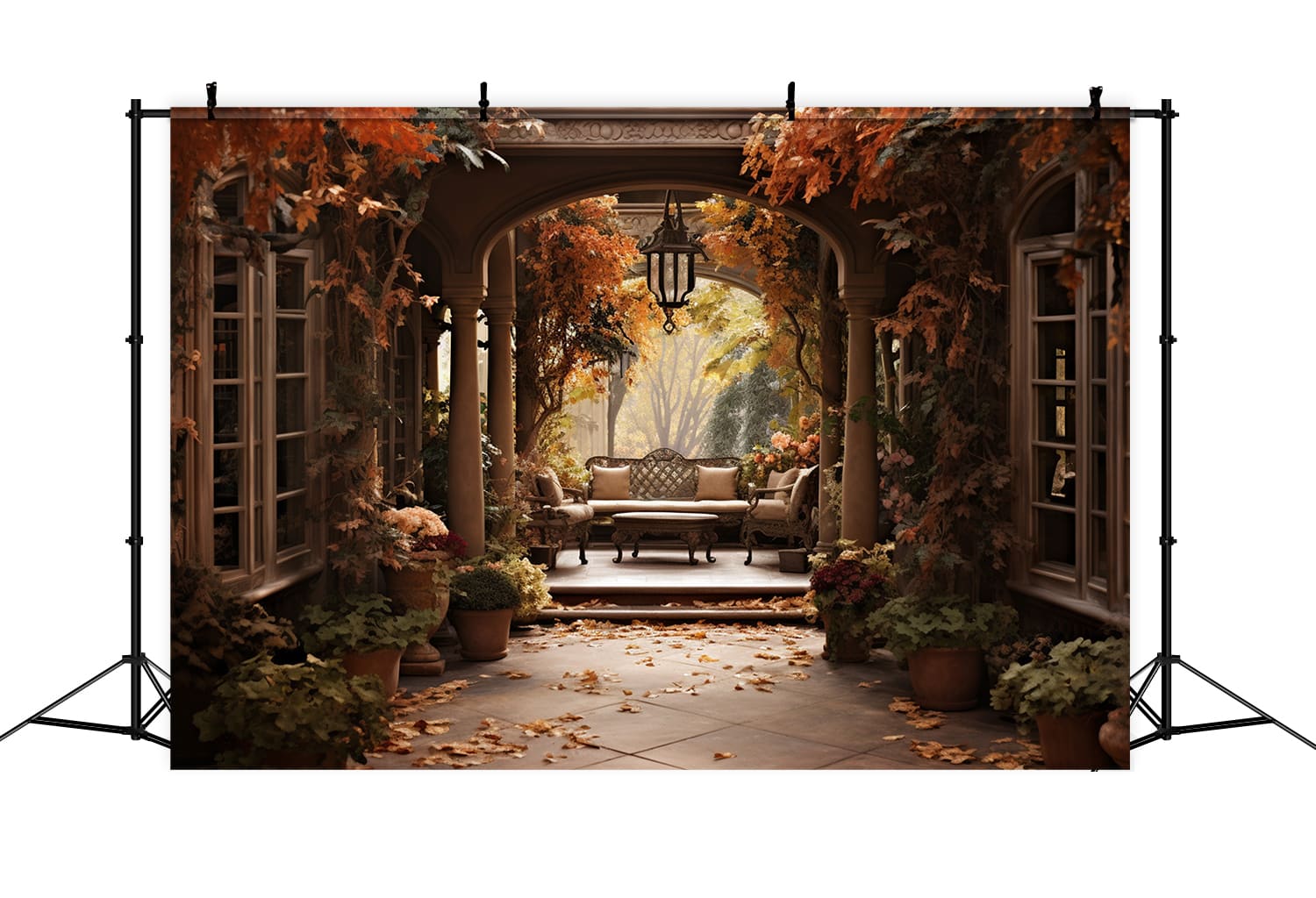 Courtyard Entry Autumn Scenery Backdrop UK RR7-169