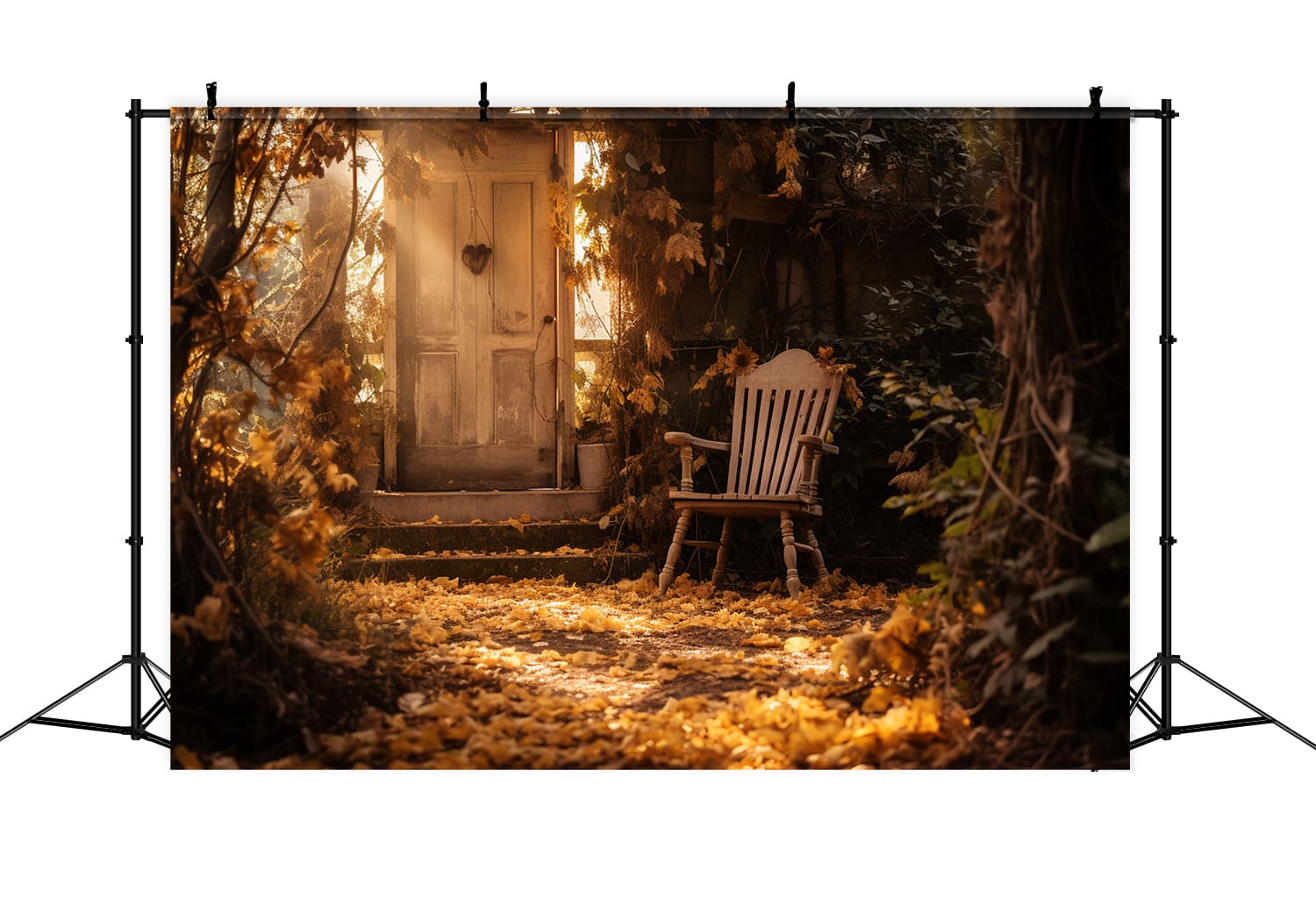 Autumn Door Sunset Photography Backdrop UK RR7-173