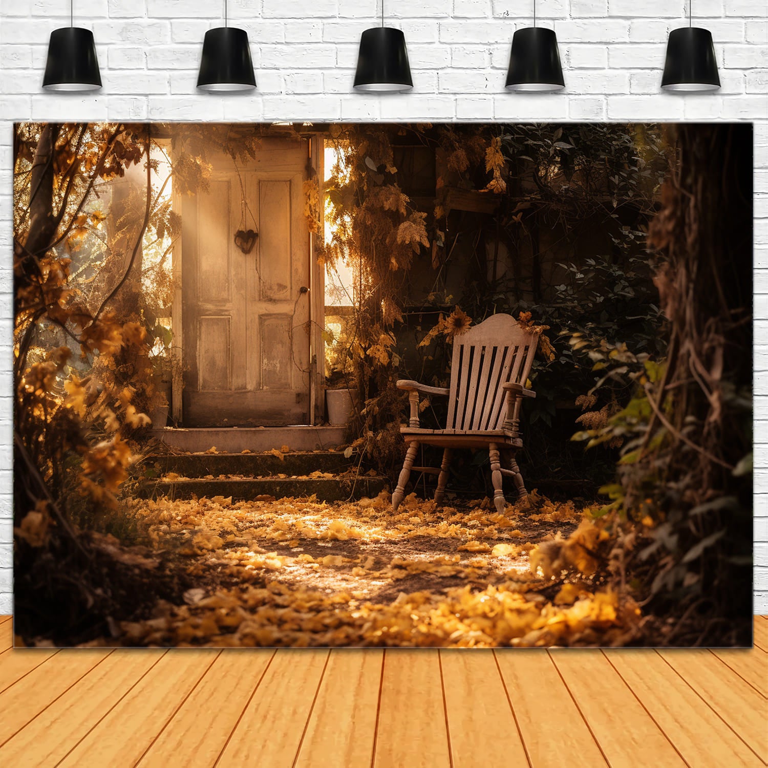 Autumn Door Sunset Photography Backdrop UK RR7-173