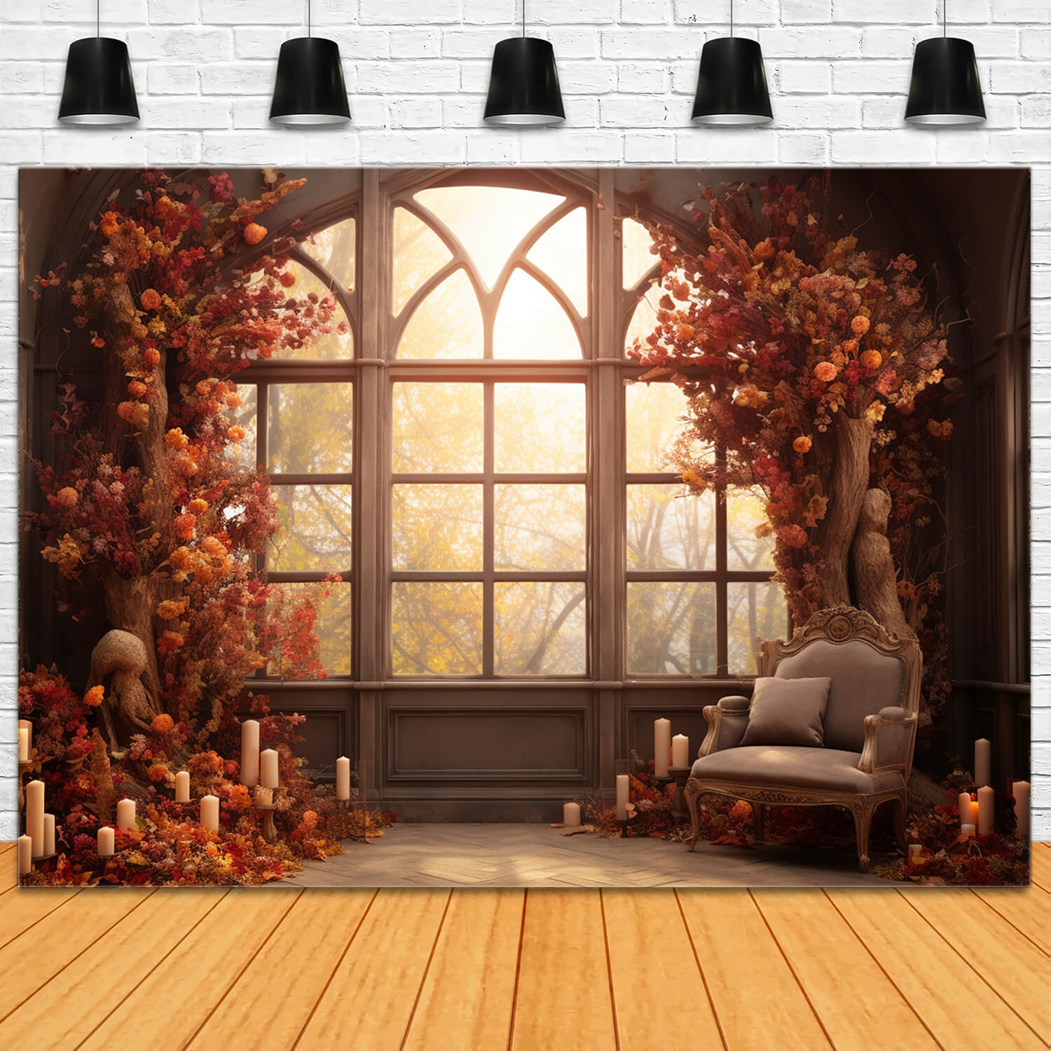 Autumn Window Afterglow Photography Backdrop UK RR7-177