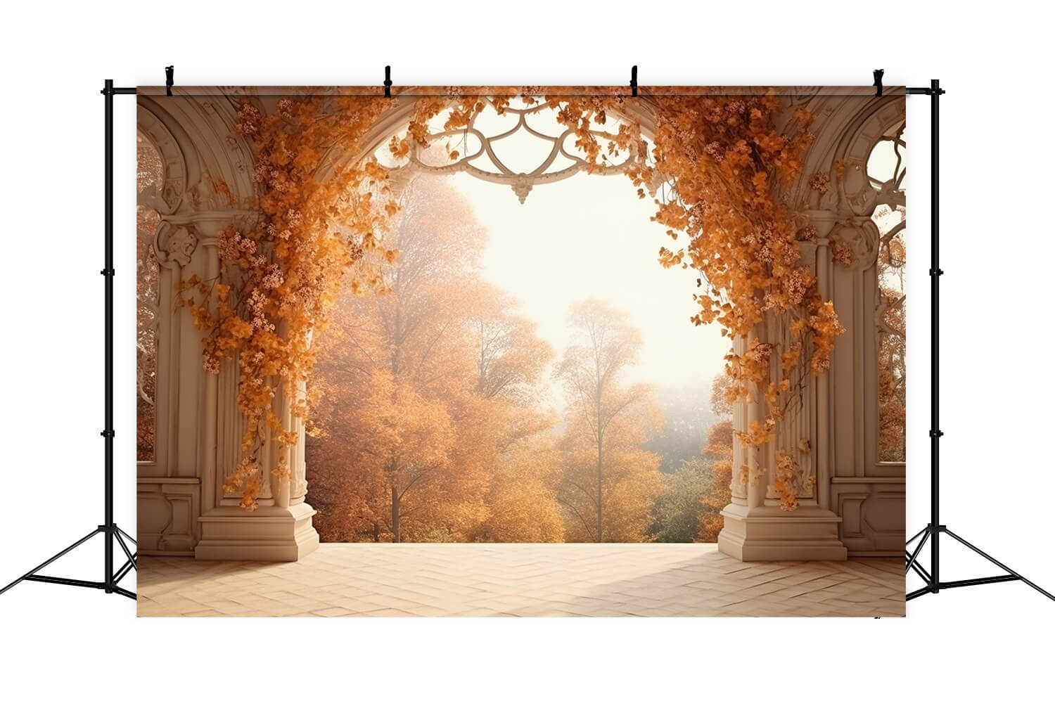 Autumn Forest Landscape Castle Arch Backdrop UK RR7-179