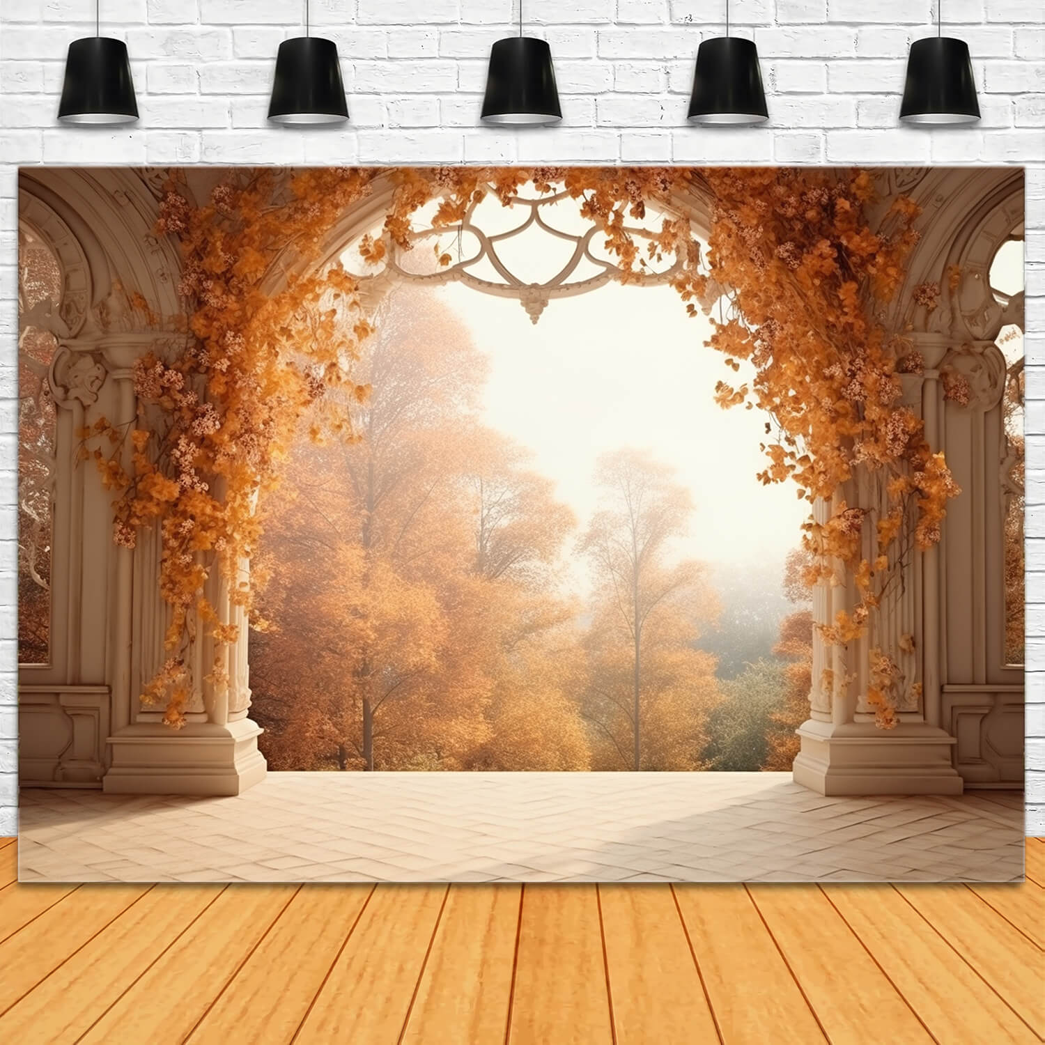 Autumn Forest Landscape Castle Arch Backdrop UK RR7-179