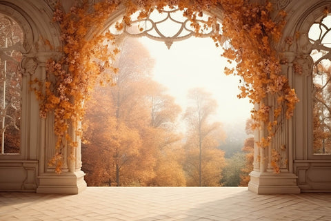 Autumn Forest Landscape Castle Arch Backdrop UK RR7-179