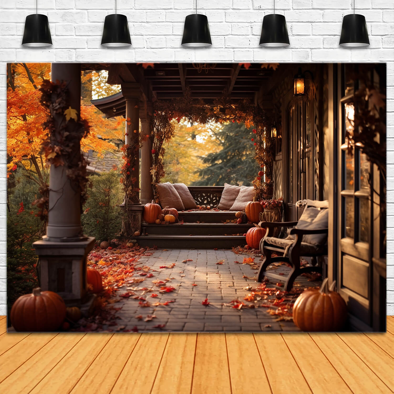 Autumn Garden Afterglow Photography Backdrop UK RR7-182