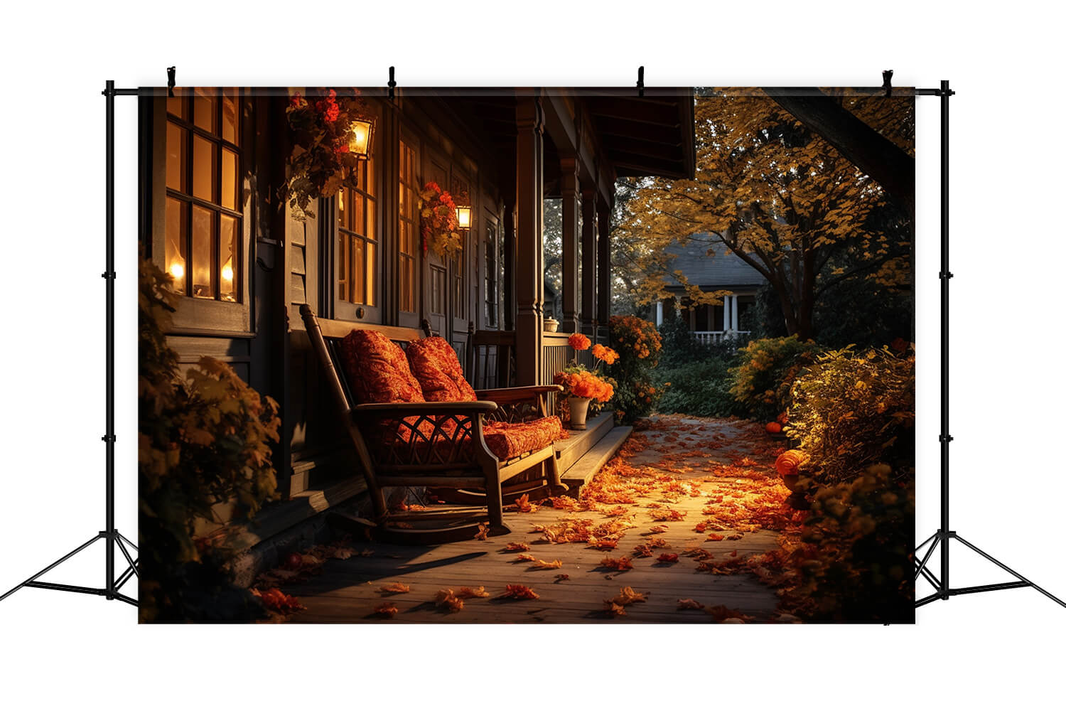 Autumn Dusk Porch Sunset Scenery Backdrop UK RR7-183