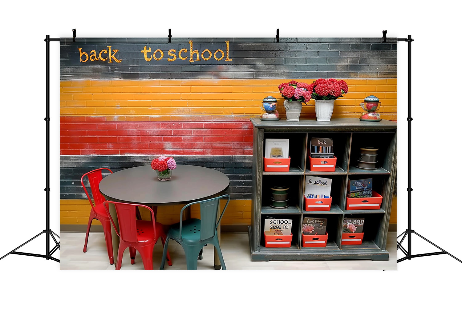 Multicolored Wall Back to School Backdrop UK RR7-198