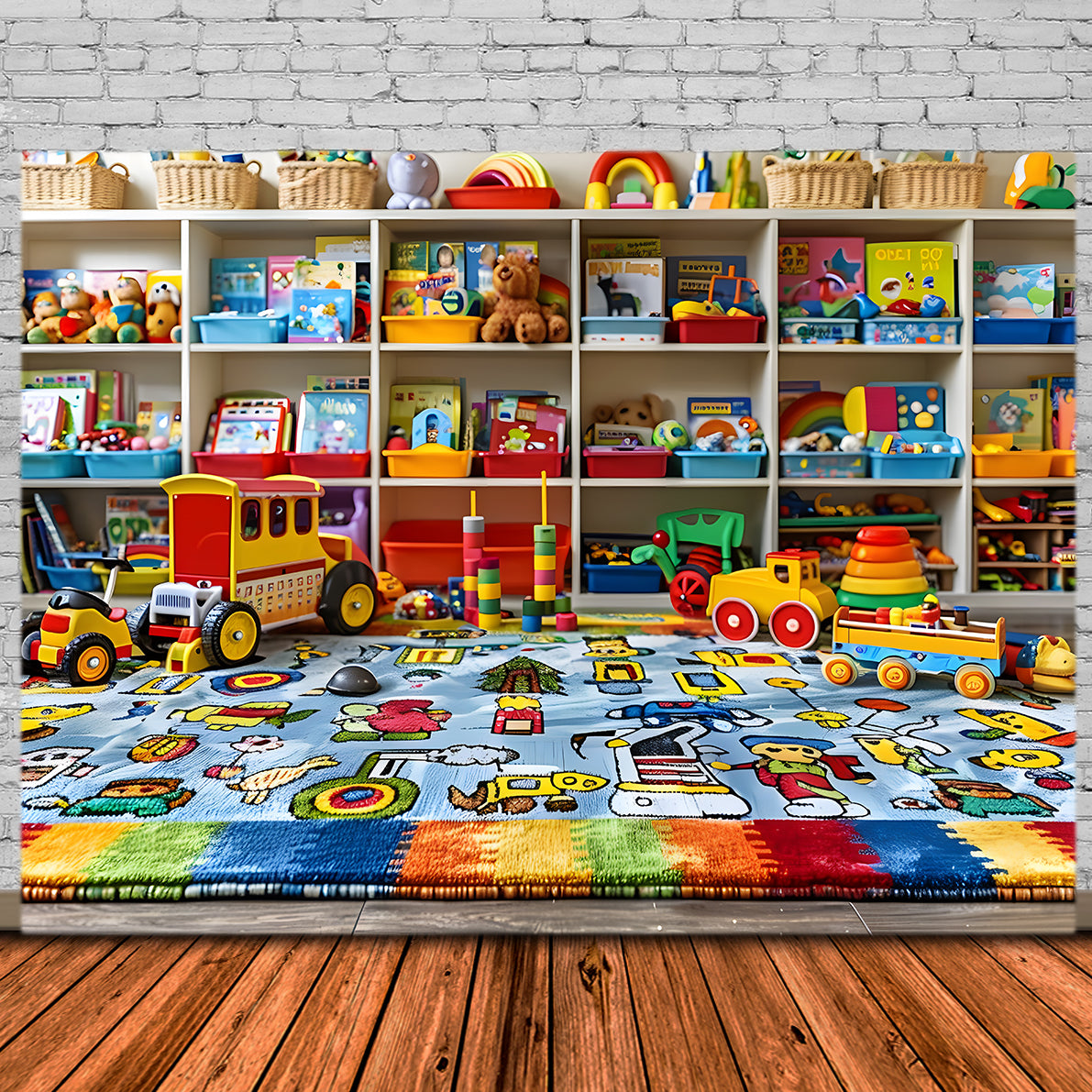 Toys Room Back to School Photography Backdrop UK RR7-203