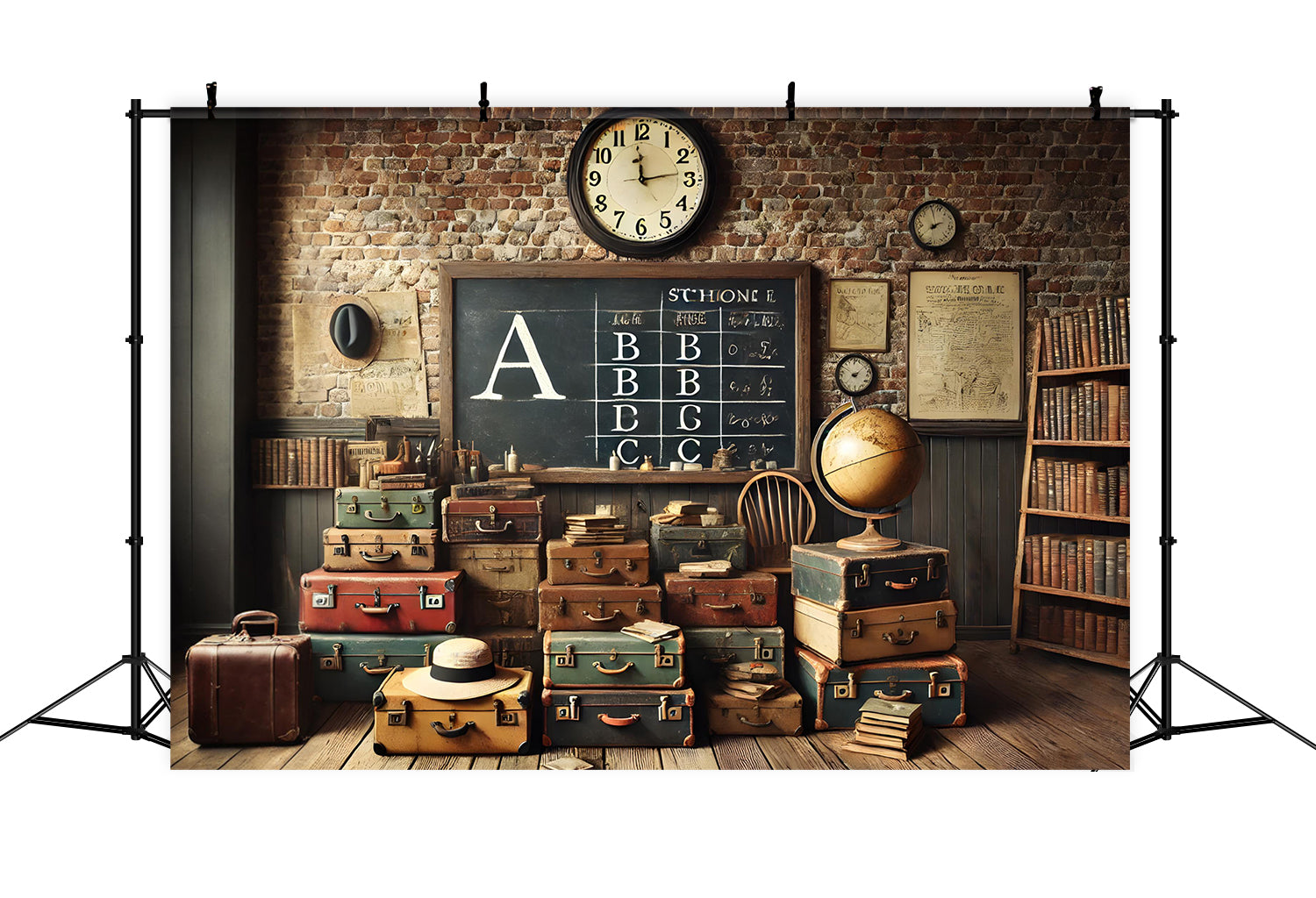 Classroom Suitcases Back to School Backdrop UK RR7-204