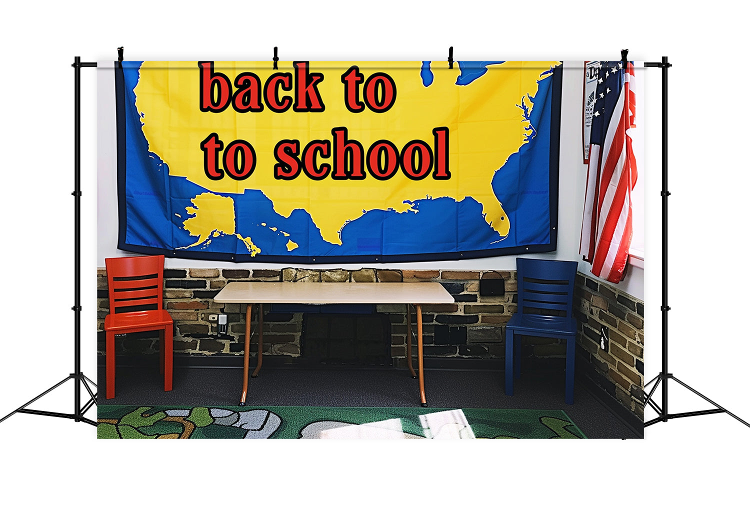 Back to School Map Photography Backdrop UK RR7-213