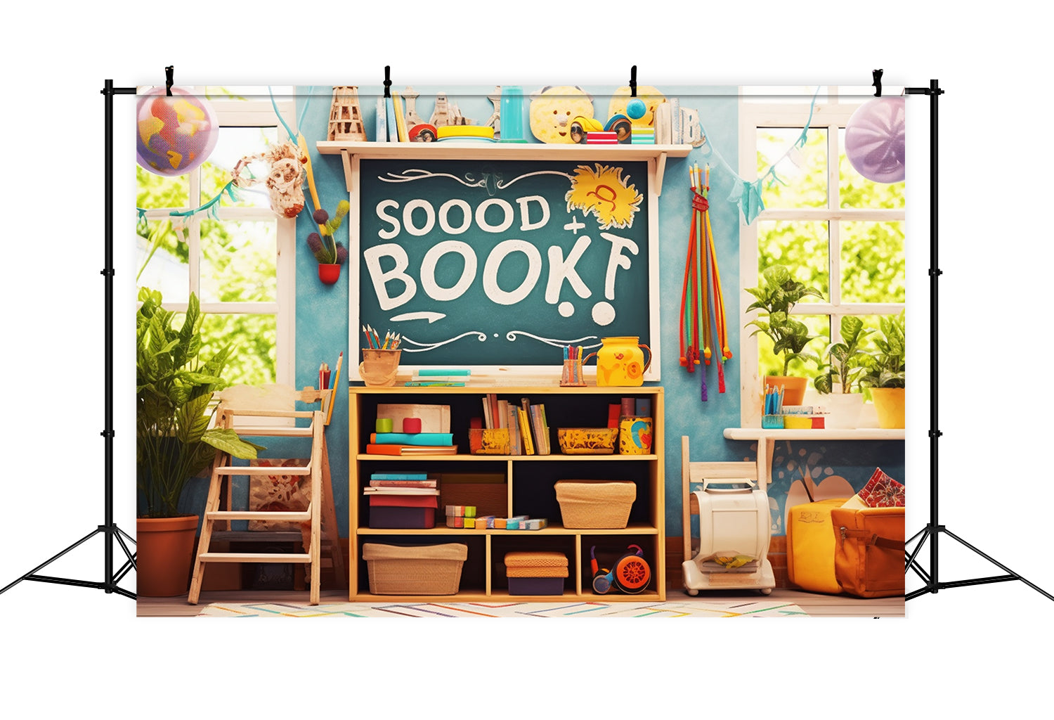 Back to School Play Room Books Backdrop UK RR7-220