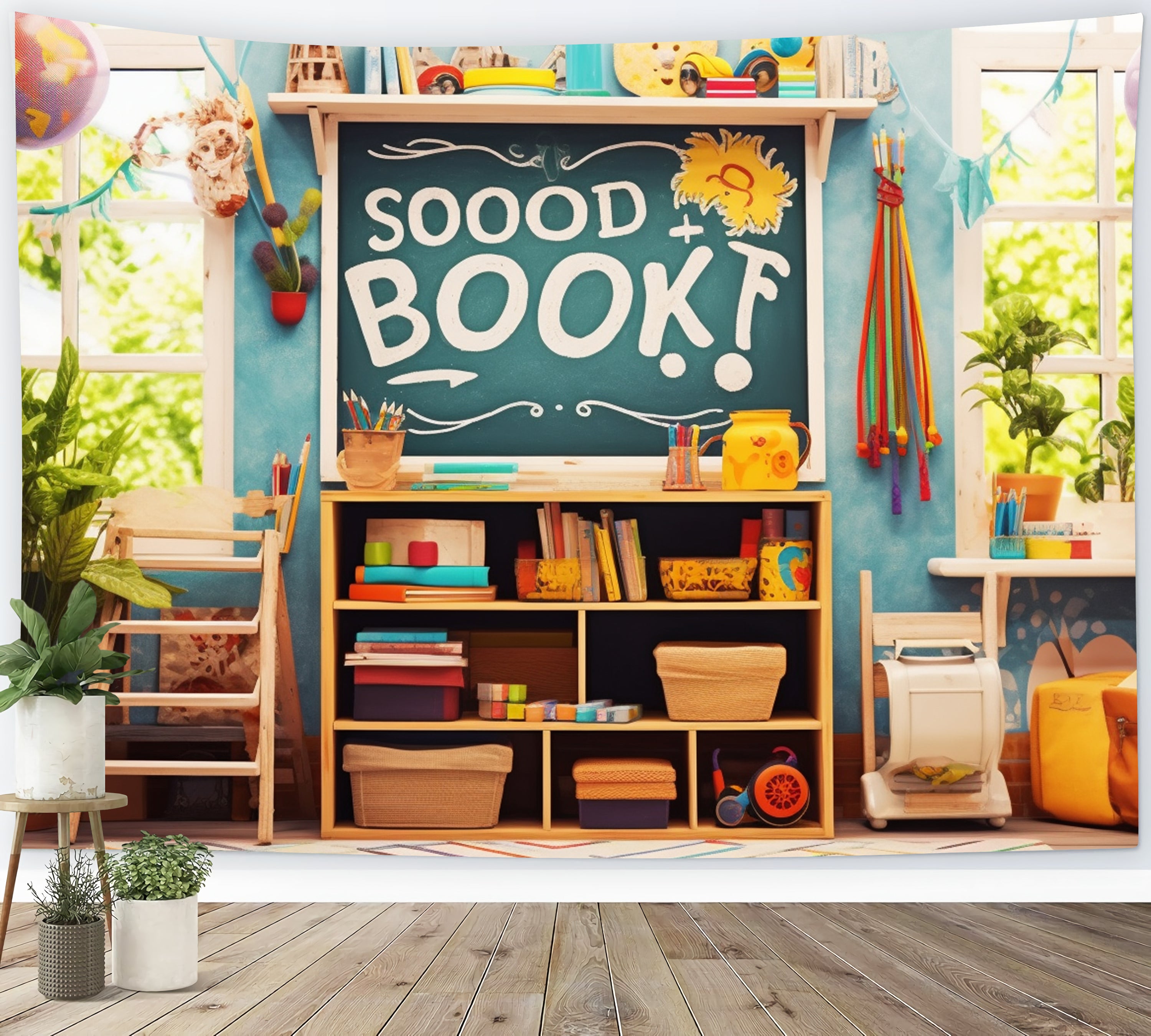 Back to School Play Room Books Backdrop UK RR7-220