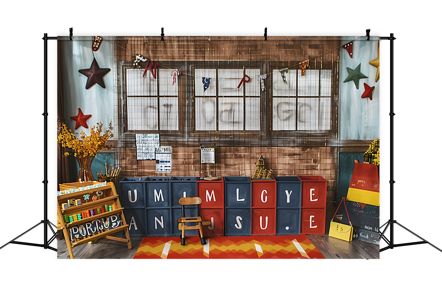 Back to School Alphabet Boxes Backdrop UK RR7-225