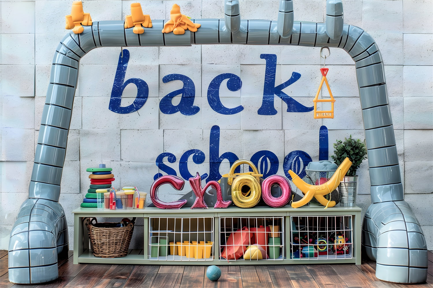 Back to School Toys Photography Backdrop UK RR7-229