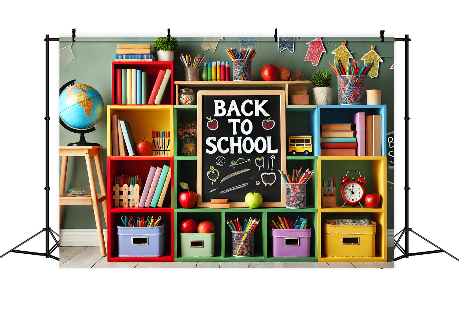 Back to School Storage Cabinet Backdrop UK RR7-232