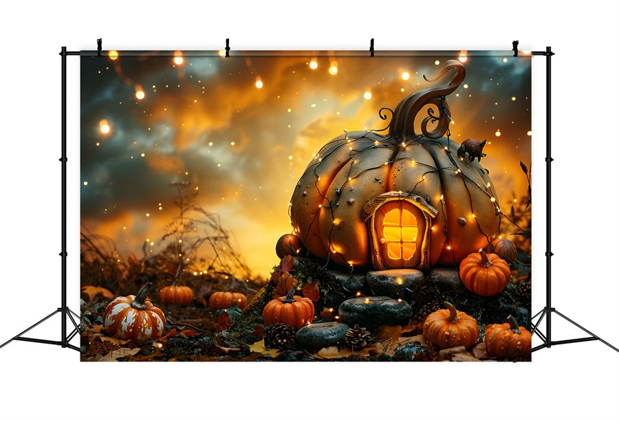 Halloween Enchanted Pumpkin House Backdrop UK RR7-265