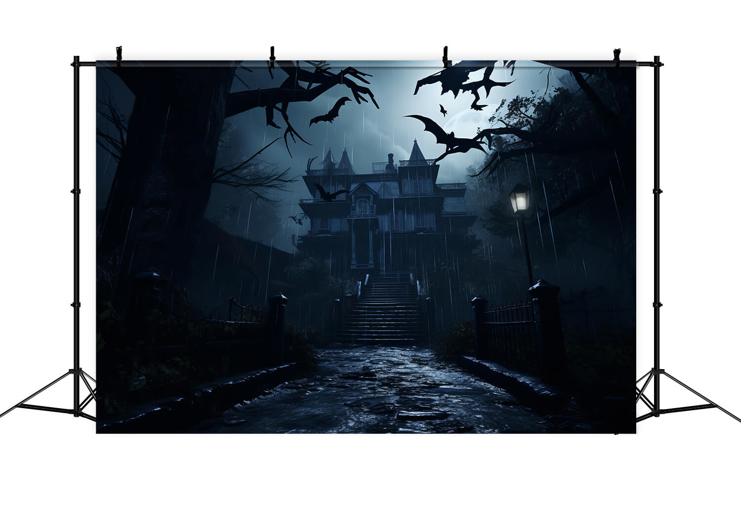 Halloween Night Ghost House Photo Backdrop UK RR7-27