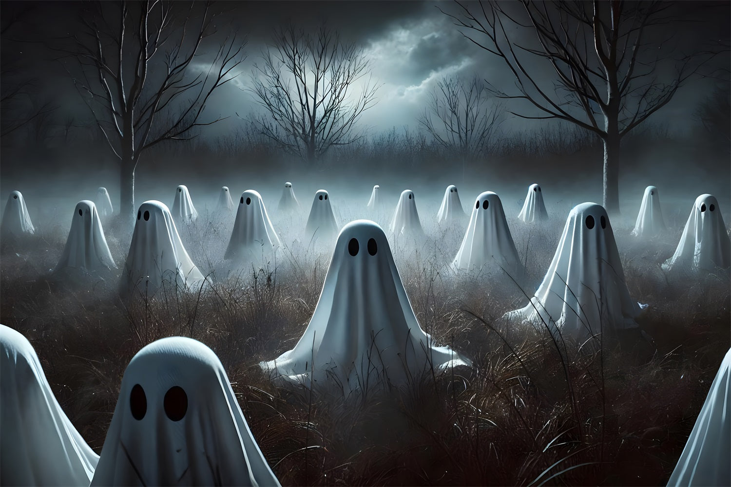 Halloween Ghostly Field Midnight Backdrop UK RR7-273