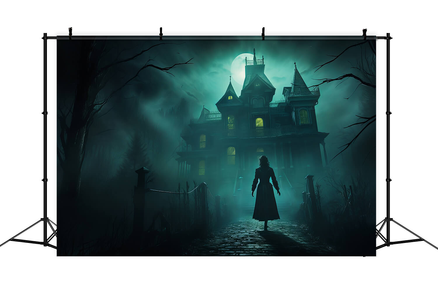 Halloween Spooky Haunted Mansion Backdrop UK RR7-30