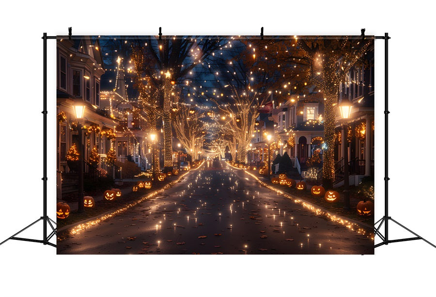 Halloween Festive Street Lights Backdrop UK RR7-309